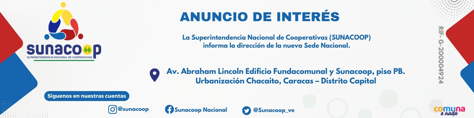 Aviso a Cooperativas de nueva dirección